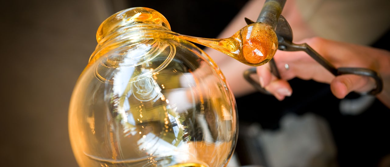 The glass blowing studio