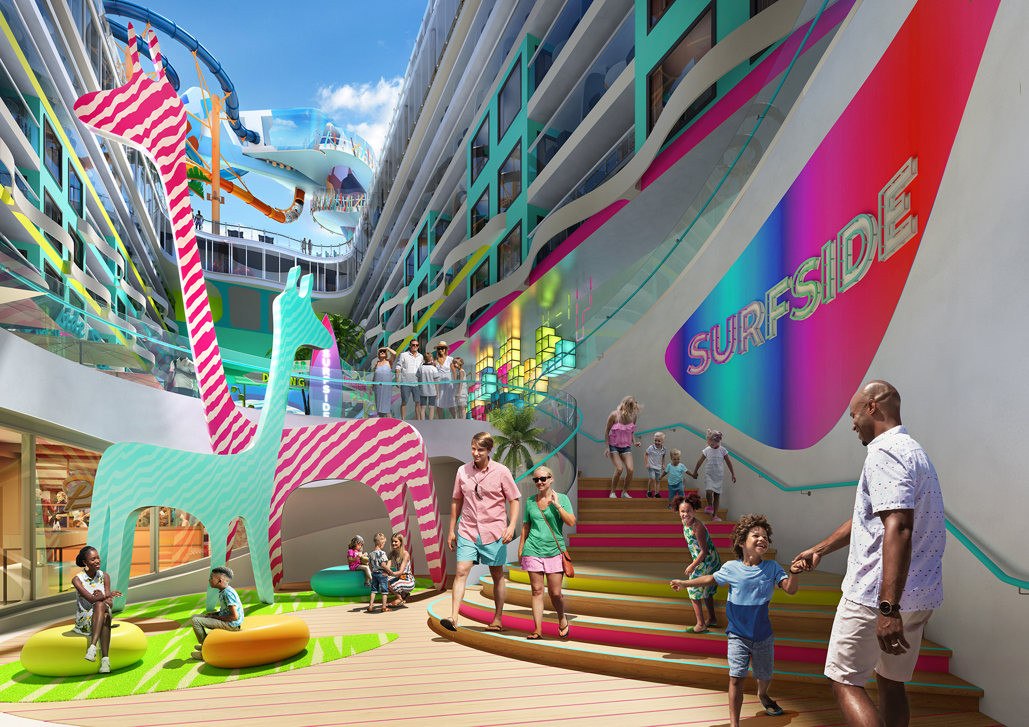 Surfside - a neighbourhood for young families and is where adults and kids ages six and under can stay and play all day