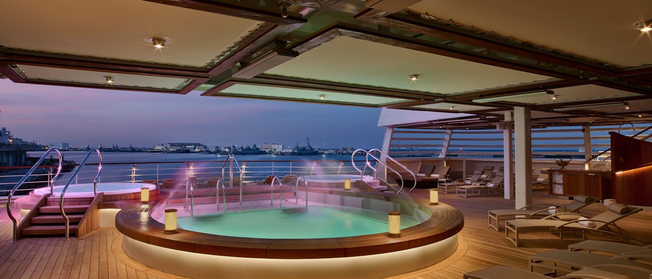 Step into the jacuzzi